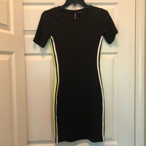Black dress with jersey stripe